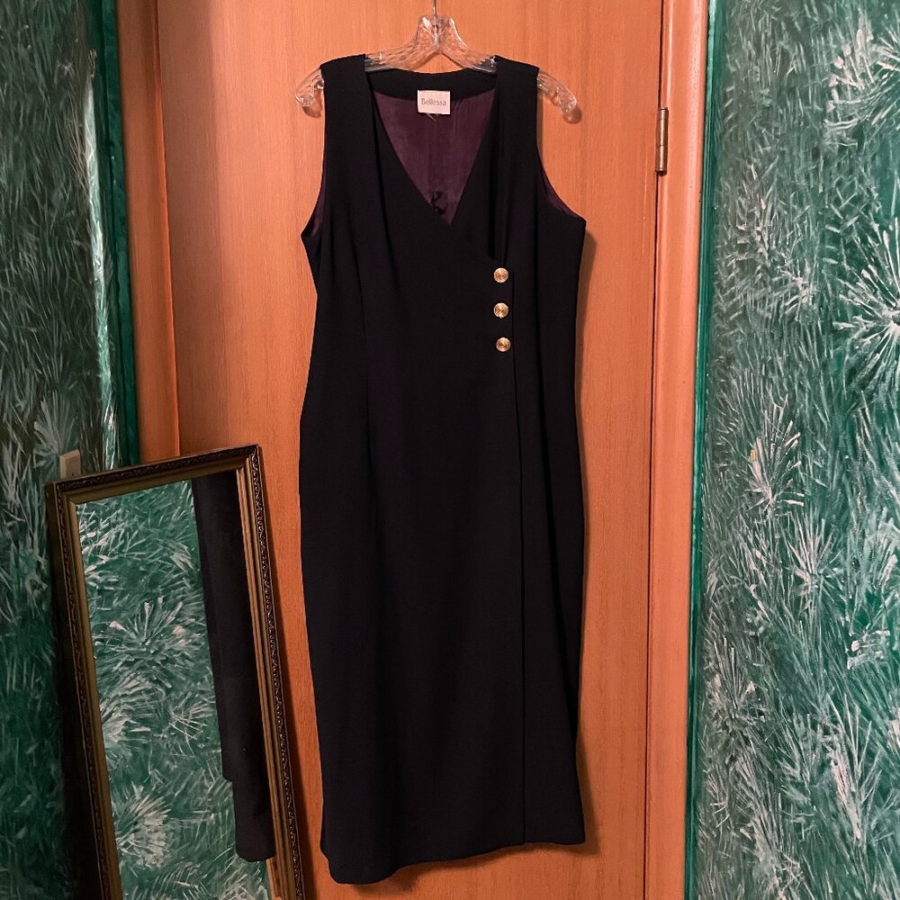 Bellessa Thick Strap Wrap Dress with Golden Buttons
